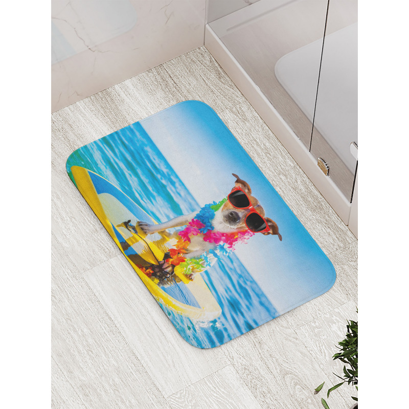 Dog in the Ocean Bath Mat