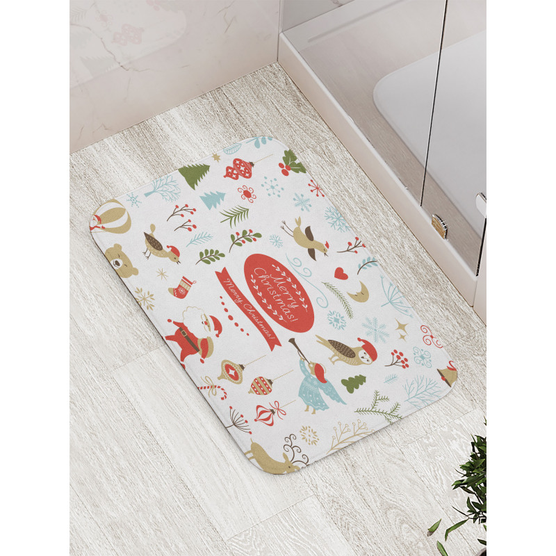 Xmas Elements Design Bath Mat