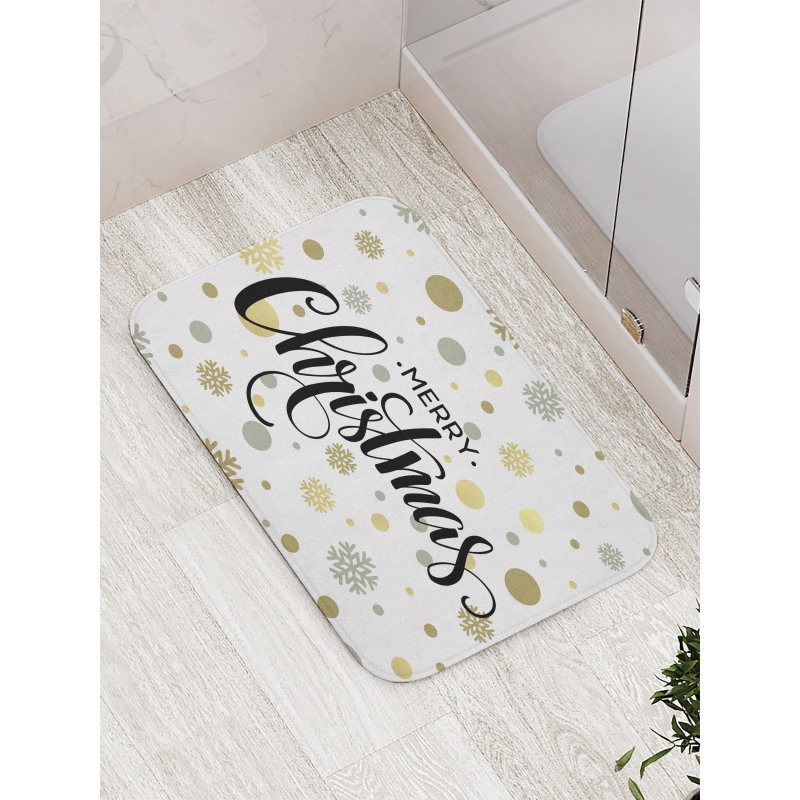 Merry Xmas Snowflake Bath Mat