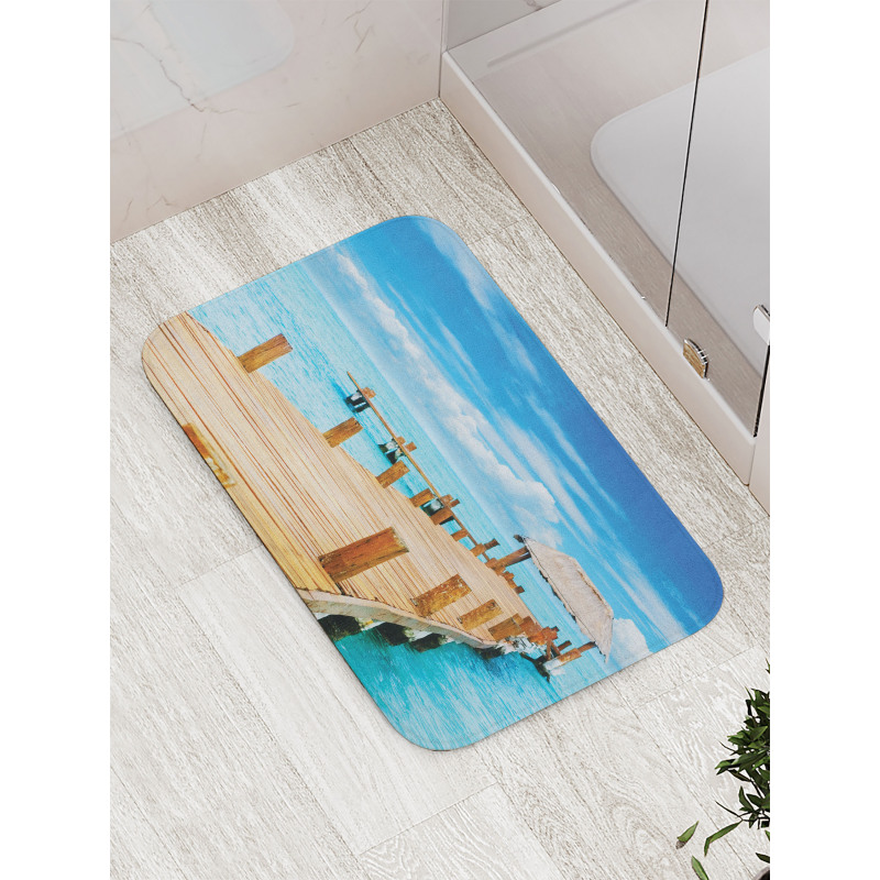 Tropic Seascape Wooden Jetty Bath Mat