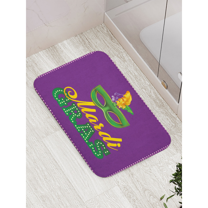 Green Mask Feathers Bath Mat