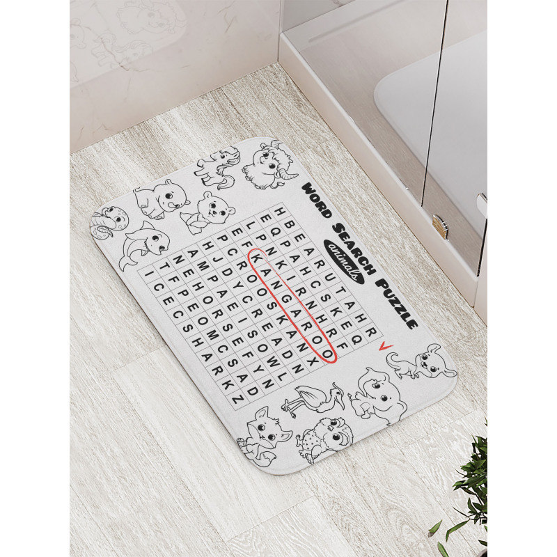 Animal Names Bath Mat