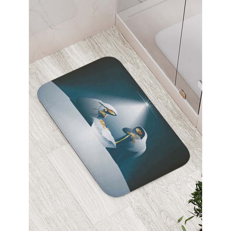 Family Mother Father Baby Bath Mat