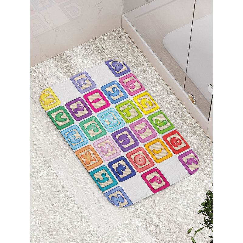 Lower Case Blocks Bath Mat