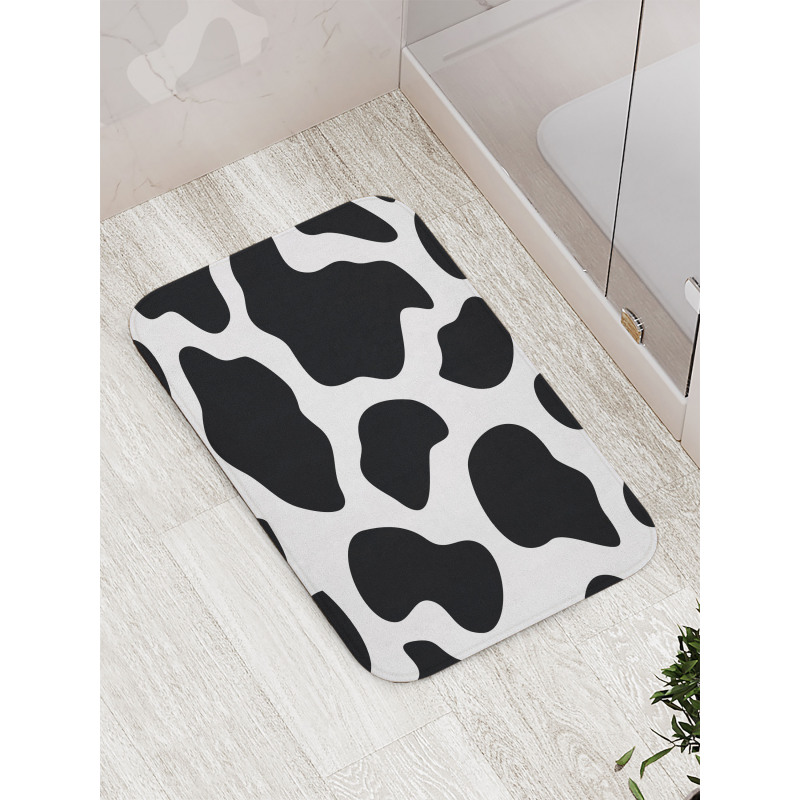 White Cow Hide Barn Bath Mat