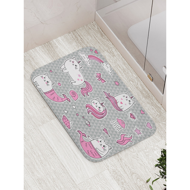 Mermaid Cat Bath Mat