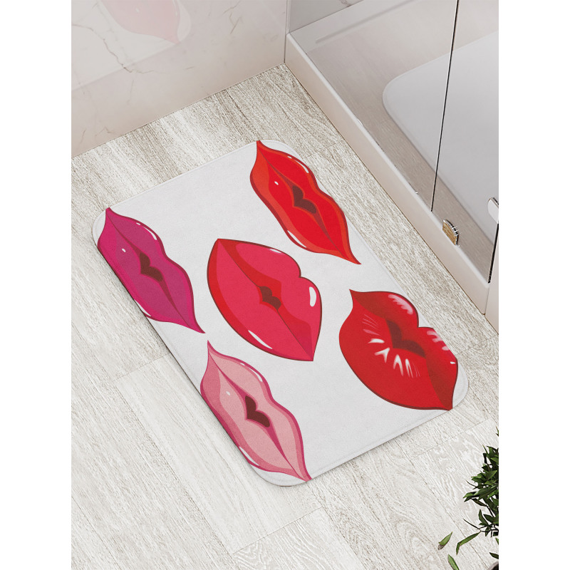 Woman Lips Kiss Affection Art Bath Mat