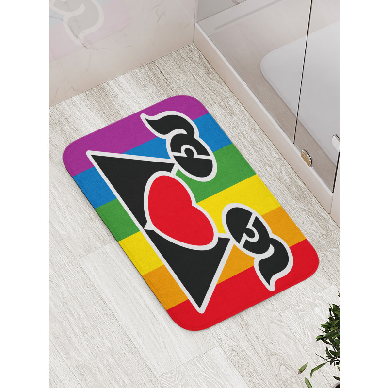 Love Wins Gay Couple Bath Mat