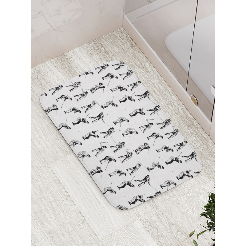 Golf Swing Hobby Play Bath Mat