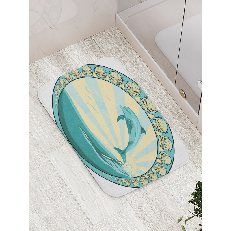 Mammal Jumping out Sea Bath Mat