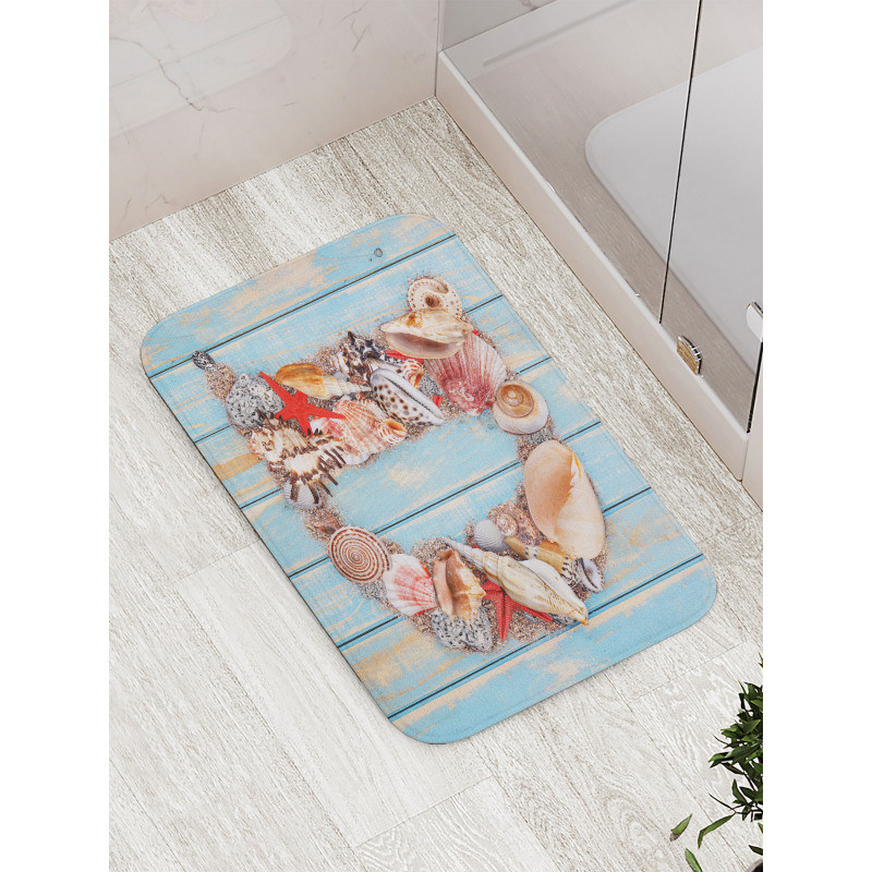 Marine Themed Alphabet Bath Mat