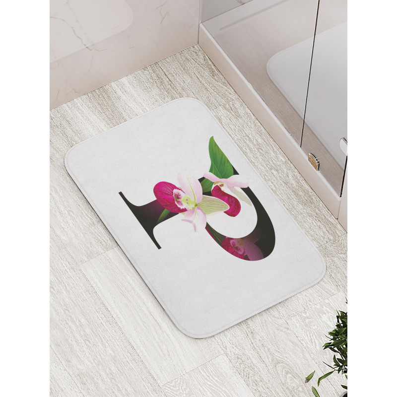 Lady Slipper Flower Bath Mat