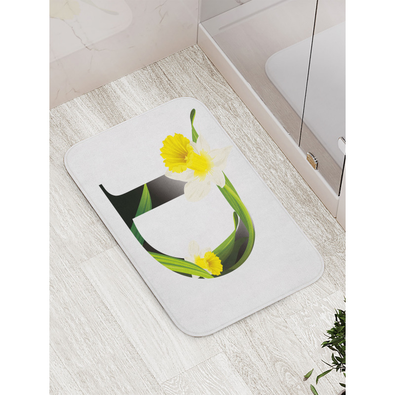 D Silhouette Daffodils Bath Mat