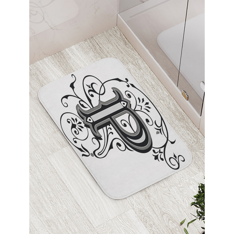 Floral Essence Initial Bath Mat