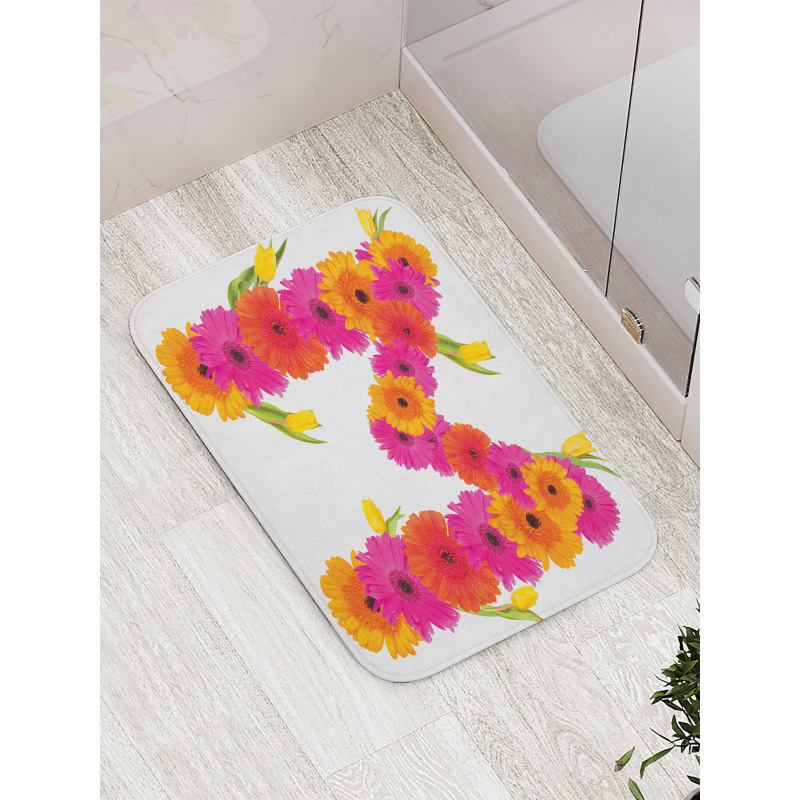 Gerbera Flowers Tulips Bath Mat