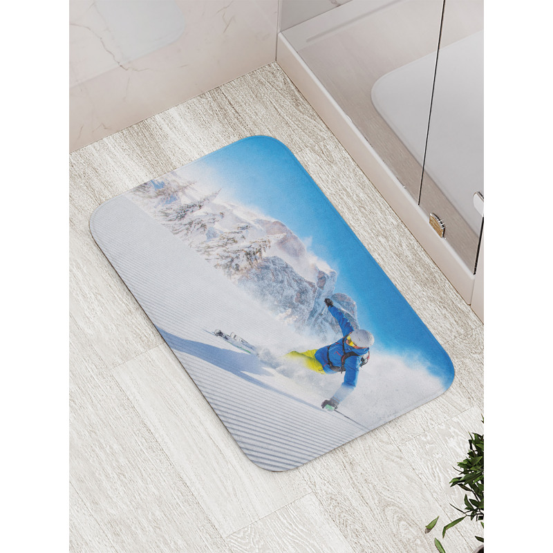 Skiing Extreme Sports Bath Mat