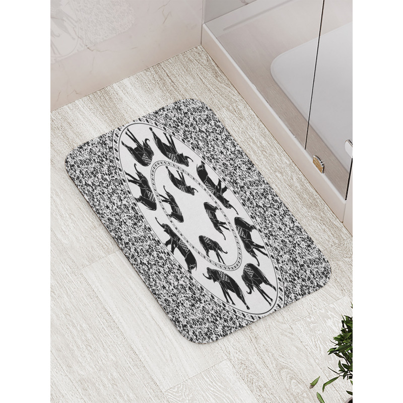 Monchrome Animal Floral Bath Mat