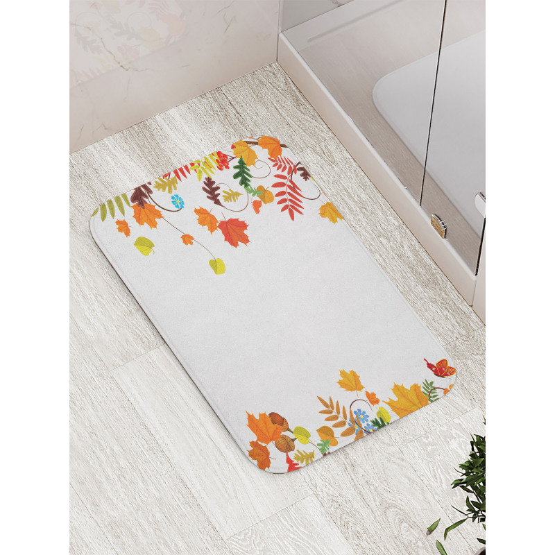 Maple Aspen Leaf Frame Bath Mat