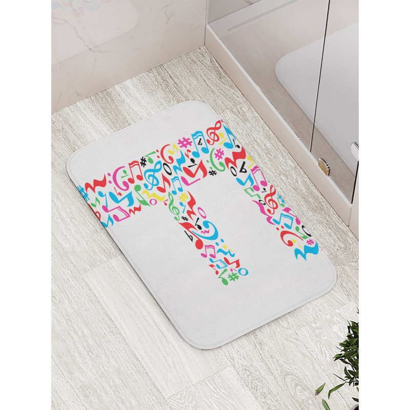 Music Notes Capital F Bath Mat