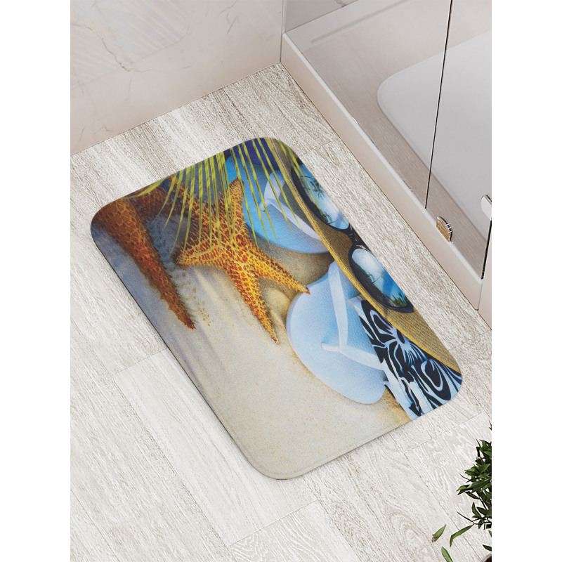 Tropical Beach Seashell Bath Mat