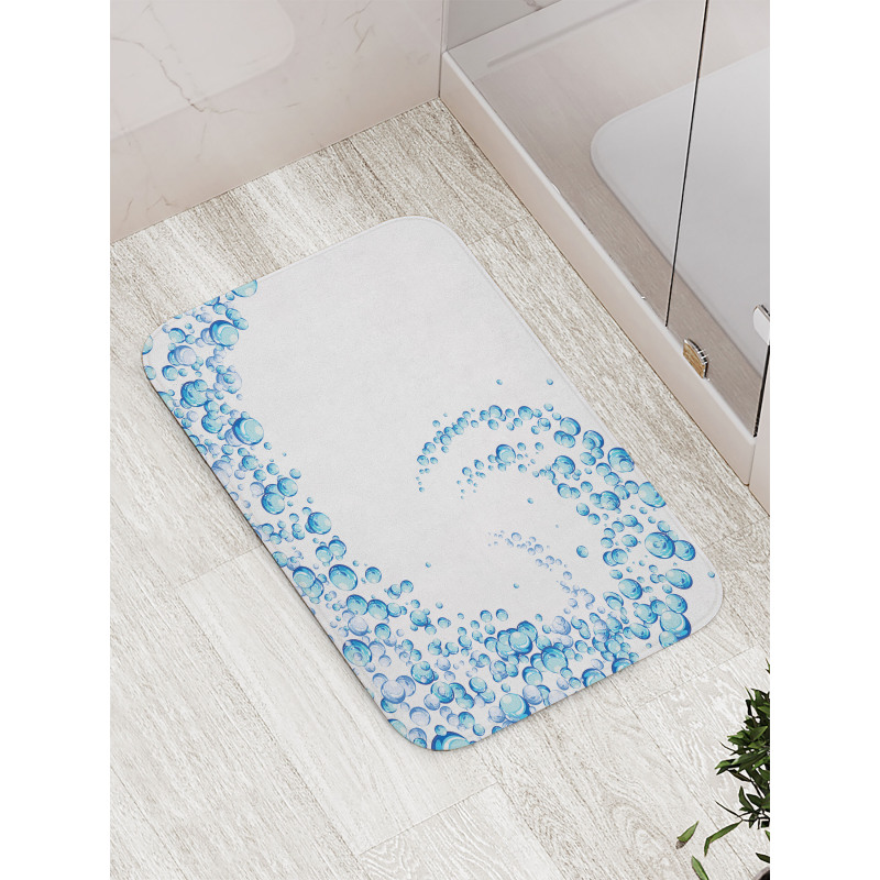 Water Droplets Bubbles Bath Mat