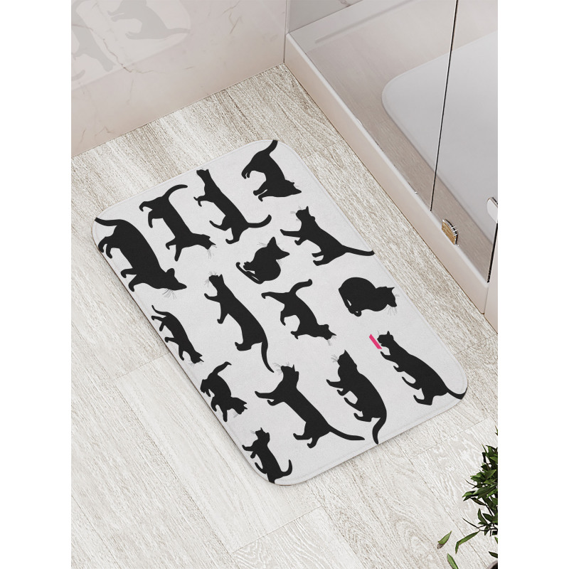 Black Kittens Pets Paws Bath Mat