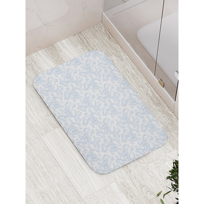 Floral Pattern Leaf Stalk Bath Mat