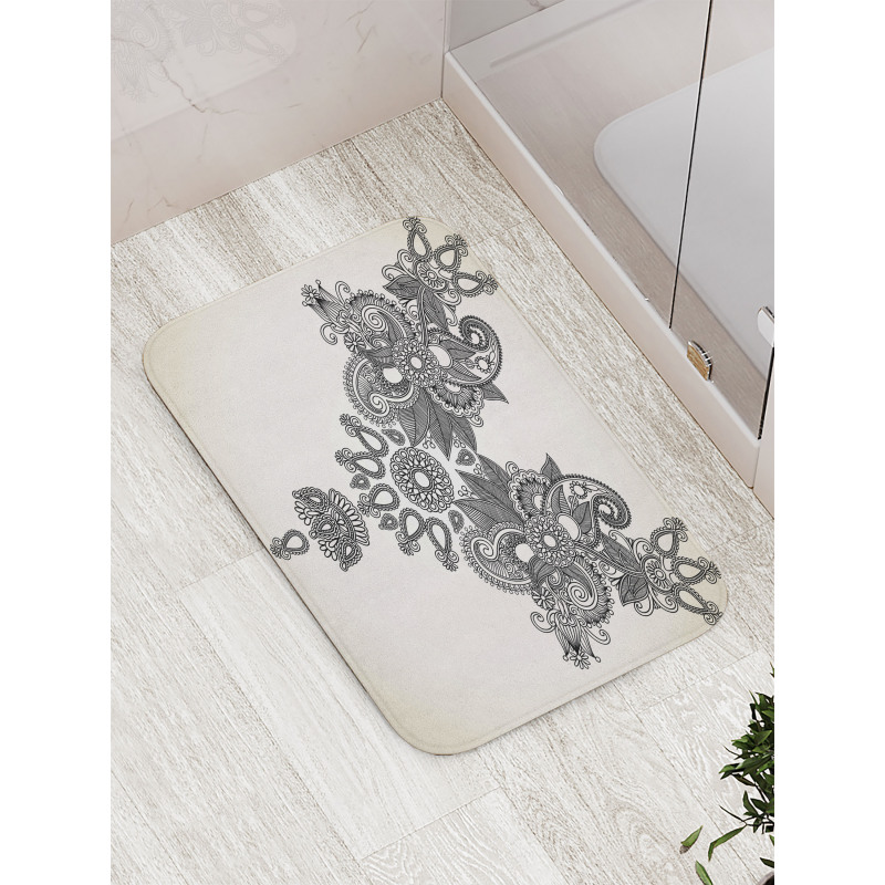 Far Eastern Vintage Artwork Bath Mat