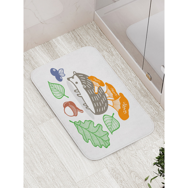 Colorful Animal Food Bath Mat