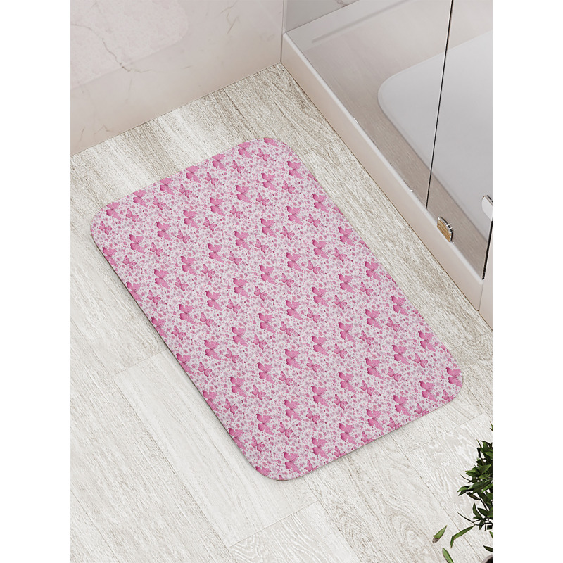 Pink Flowers Bath Mat