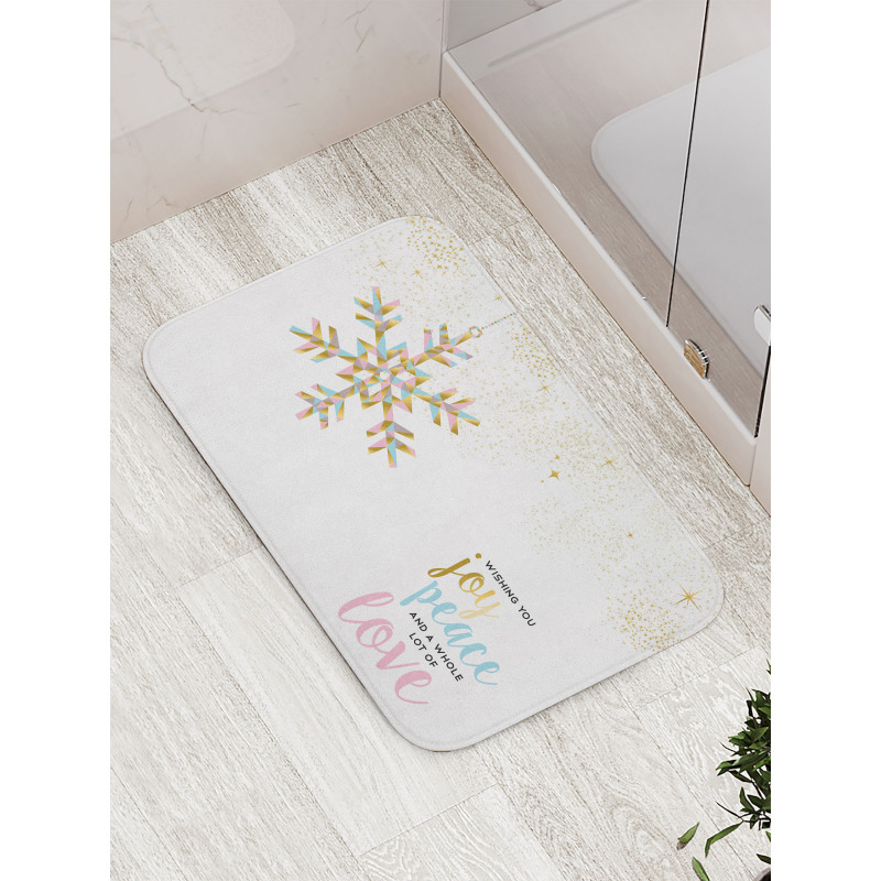 Christmas Snowflake Love Bath Mat