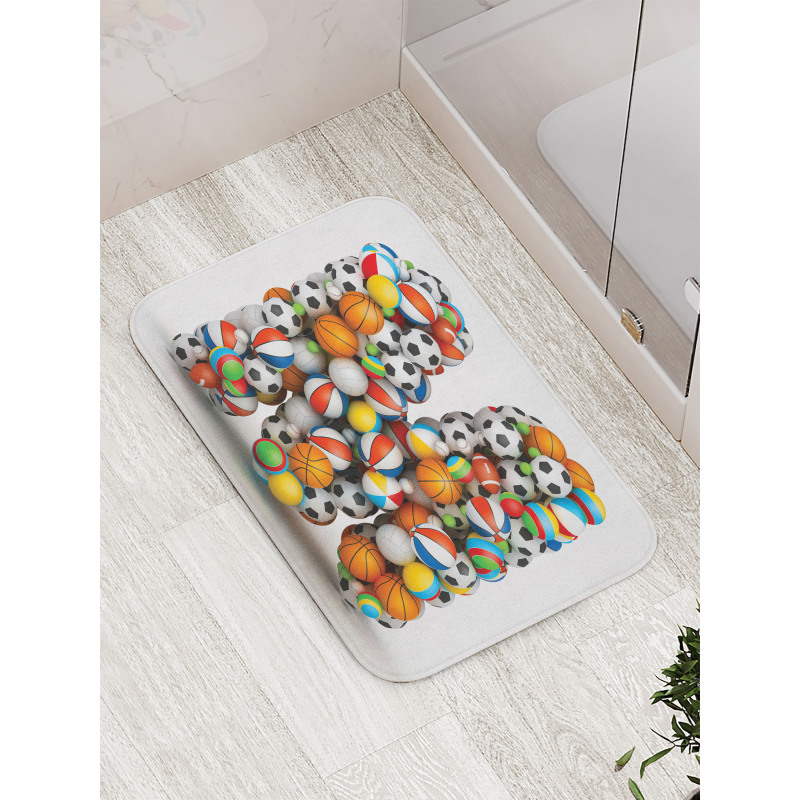 Alphabet Sports Balls Bath Mat