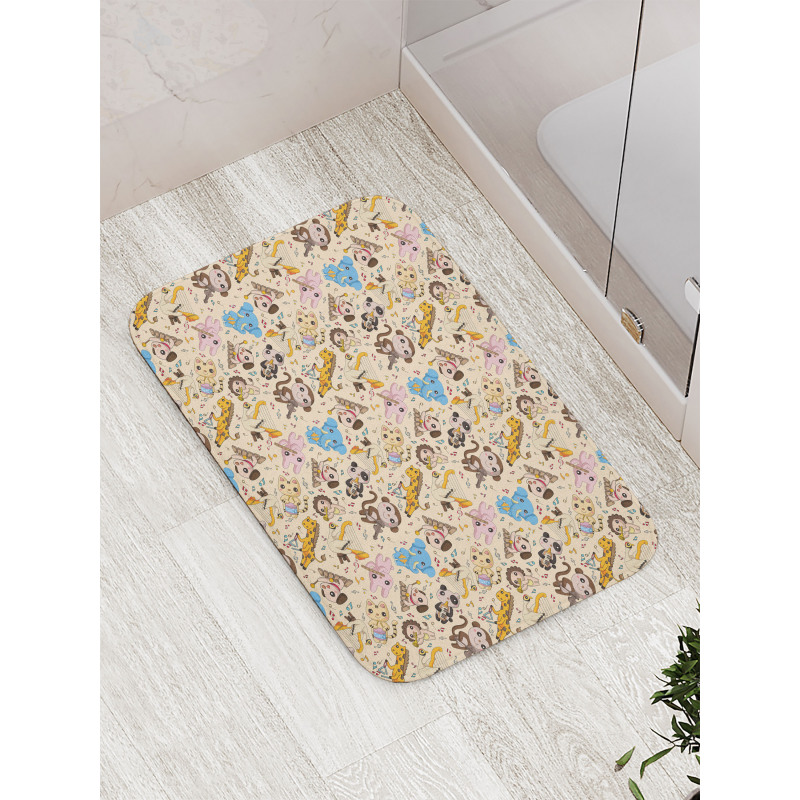 Musician Mascots Bath Mat