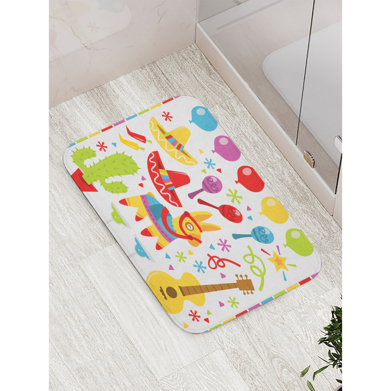 Party Pattern Cactus Bath Mat