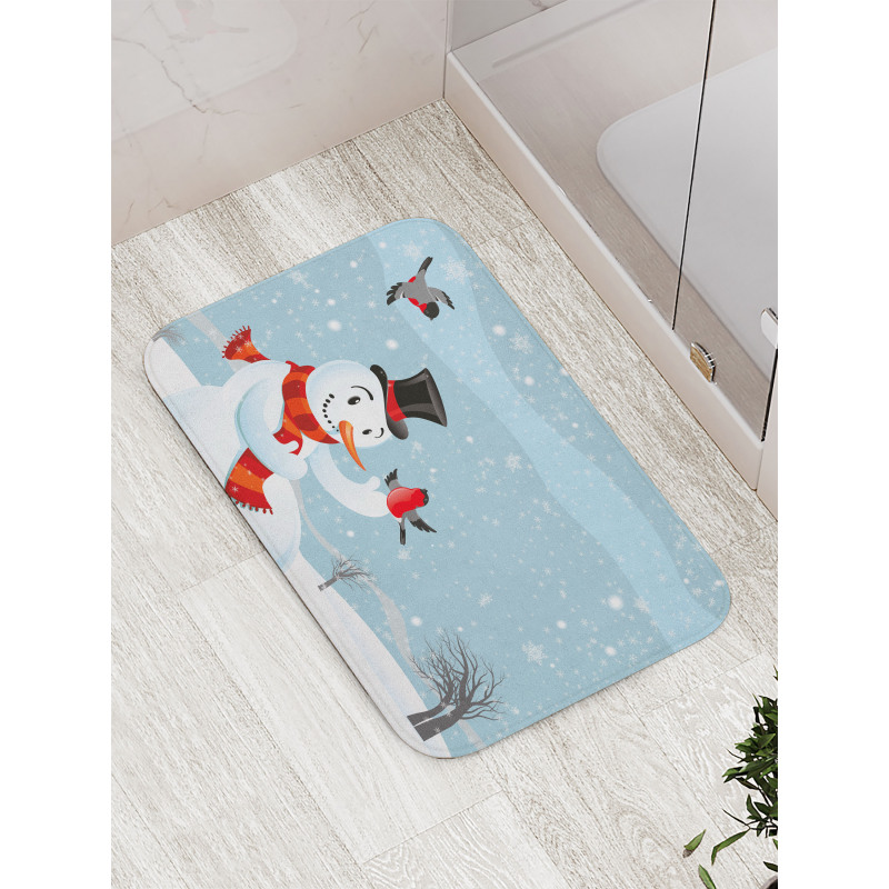 New Year's Eve Birds Bath Mat