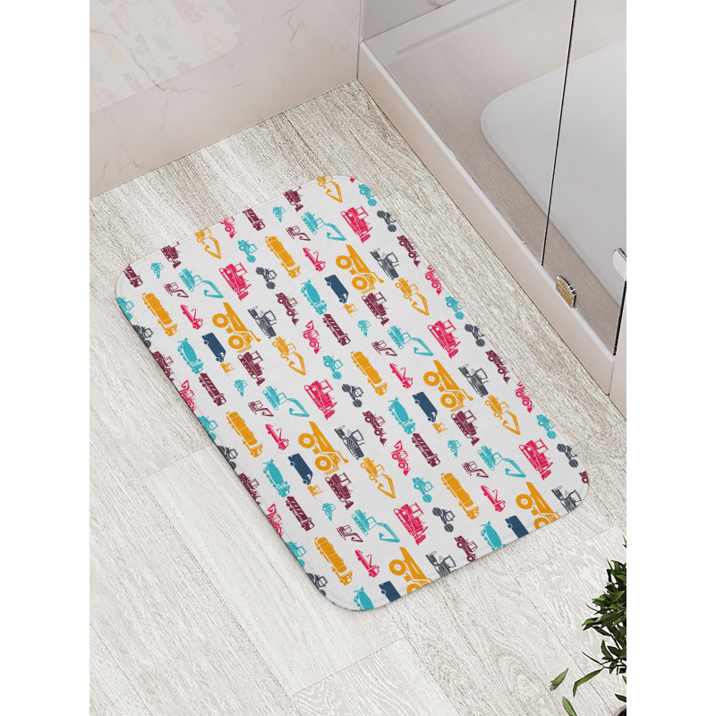 Colorful Trucks Bath Mat