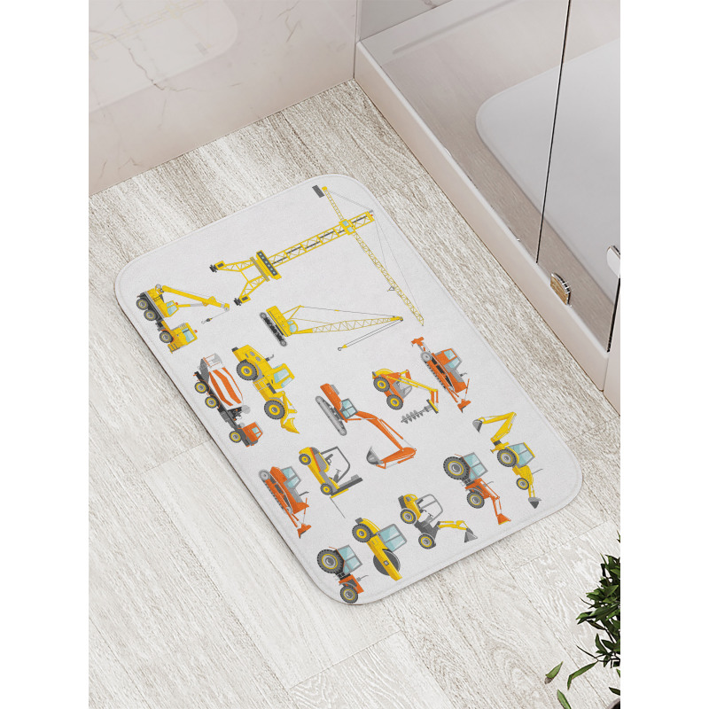 Cartoon Machinery Bath Mat