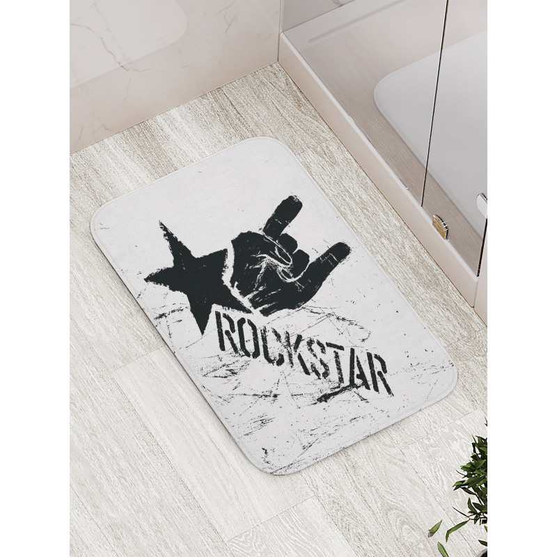 Grunge Effect Hand Star Bath Mat