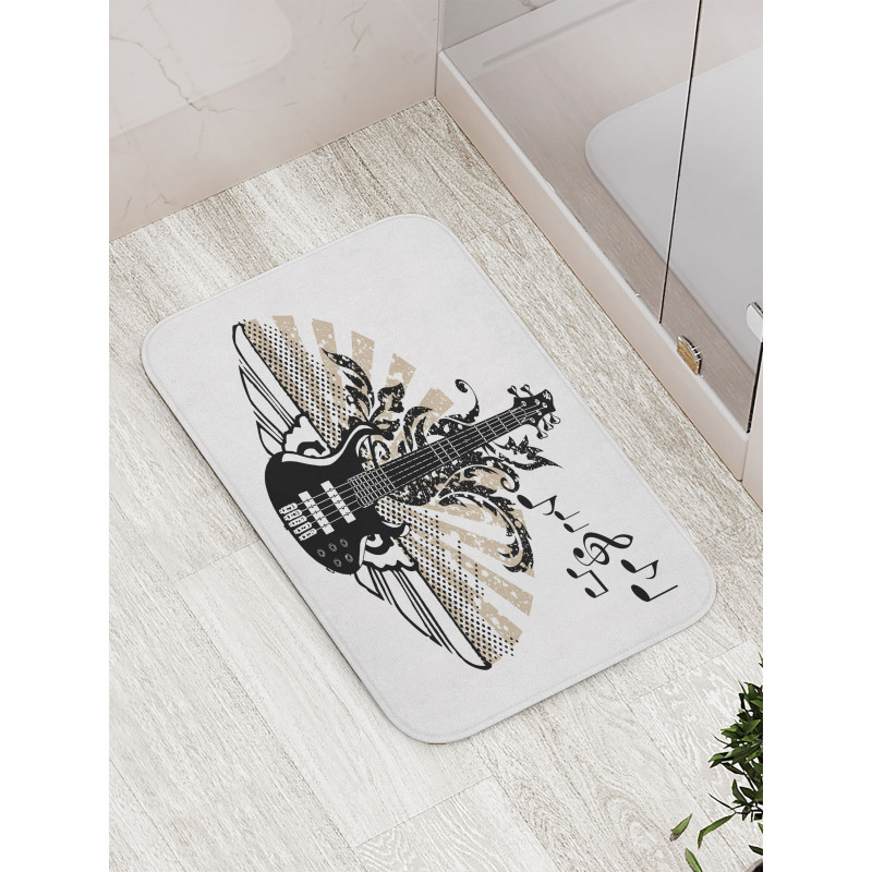 Rock and Roll Pattern Bath Mat