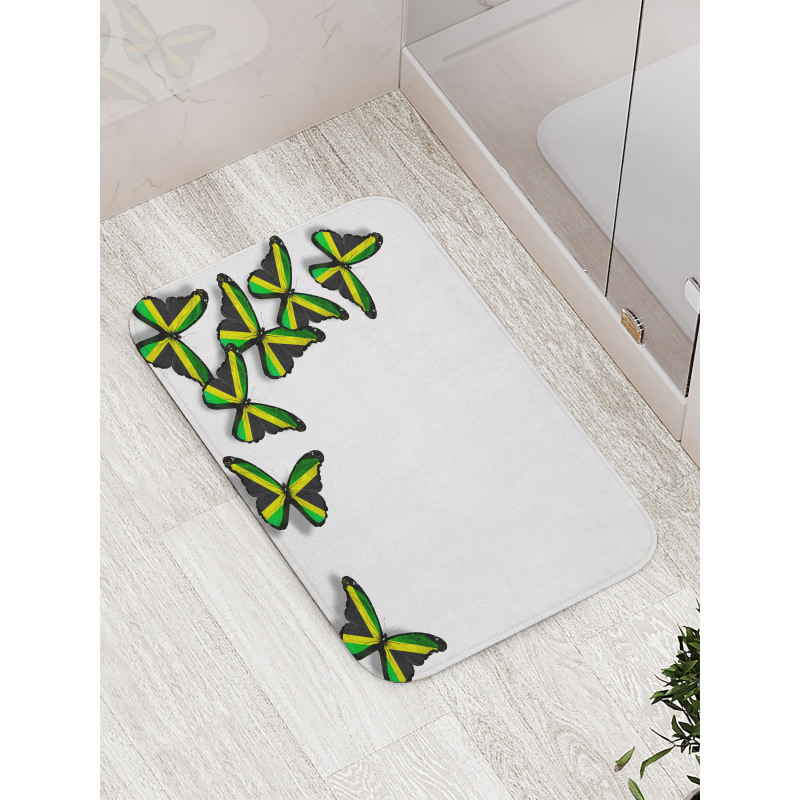 Butterflies with Flag Bath Mat