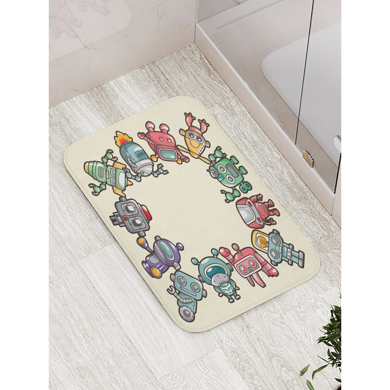 Friendly Robots Toys Bath Mat