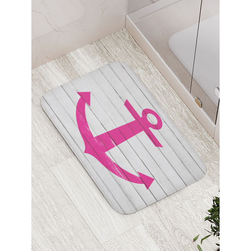 Rustic Wooden Planks Bath Mat