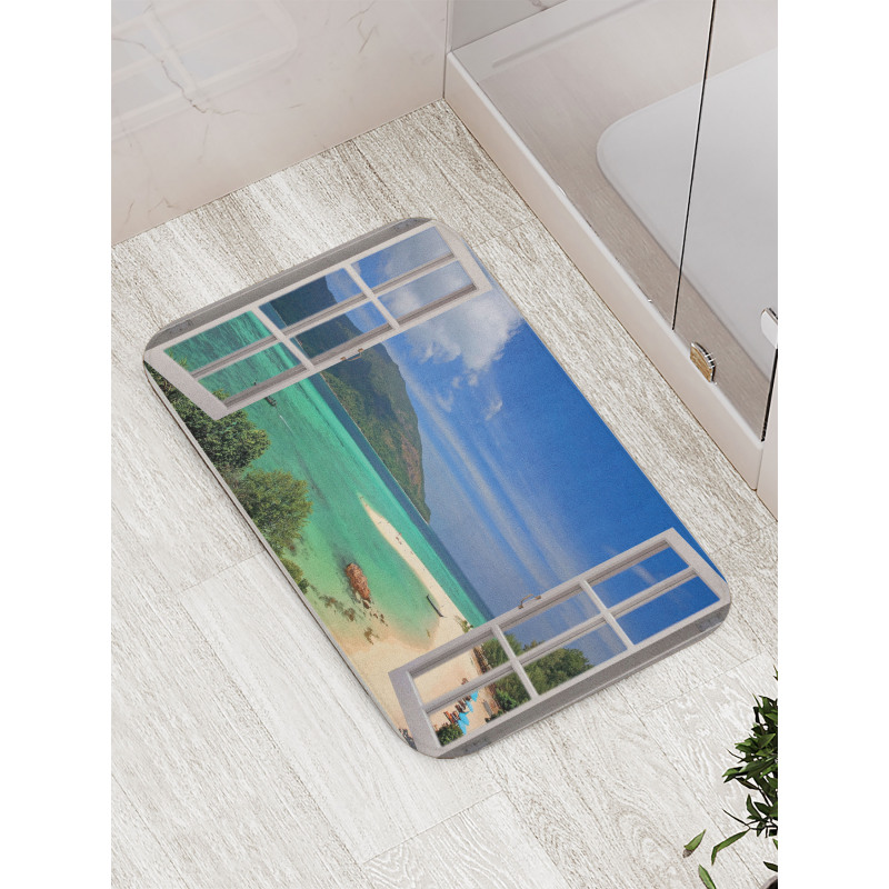 Tropic Scene in Window Bath Mat