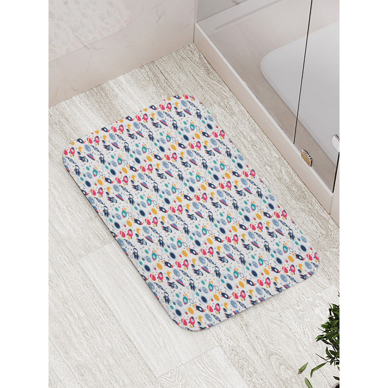 Space Silhouettes Bath Mat