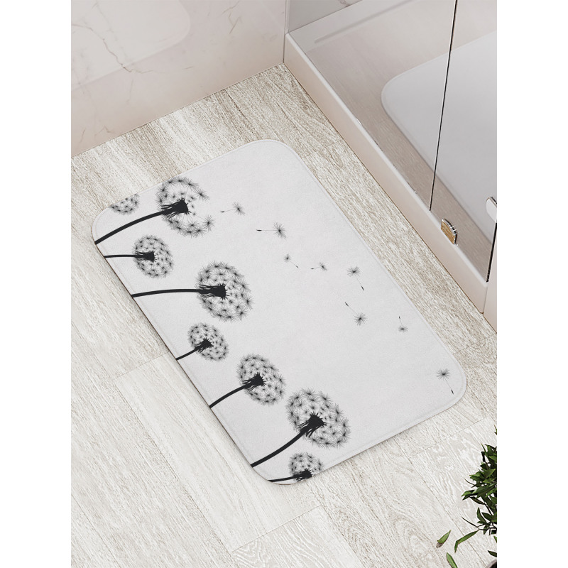 Faded Blowball Plant Bath Mat