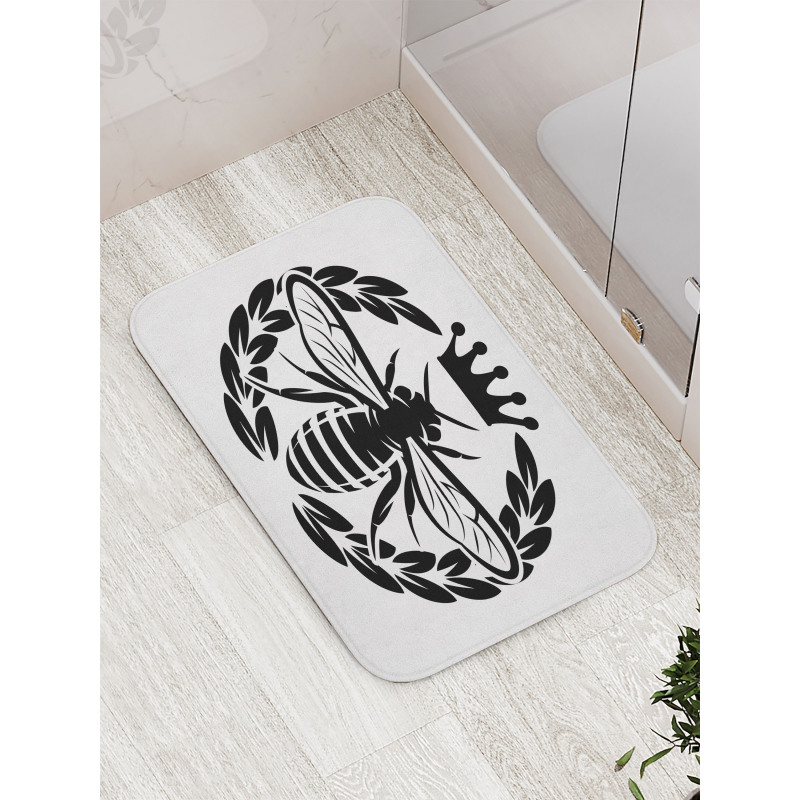 Monochrome Wreath Bath Mat