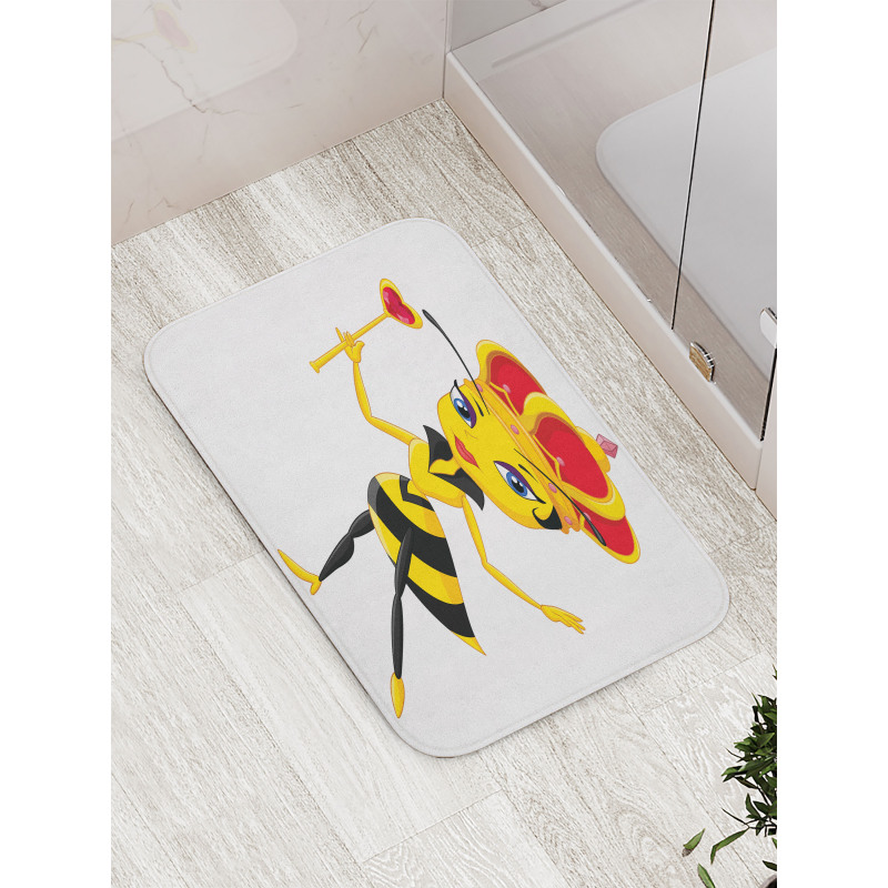 Cartoon Style Bee Bath Mat