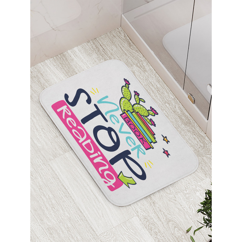 Vivid Cactus and Stars Bath Mat