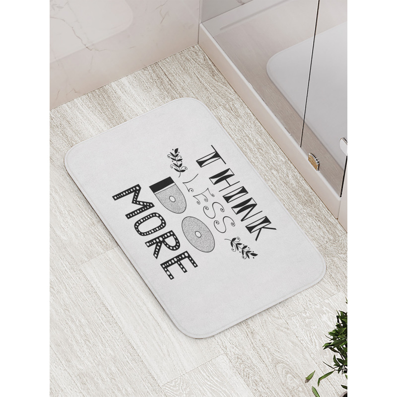 Different Fonts Leafs Bath Mat