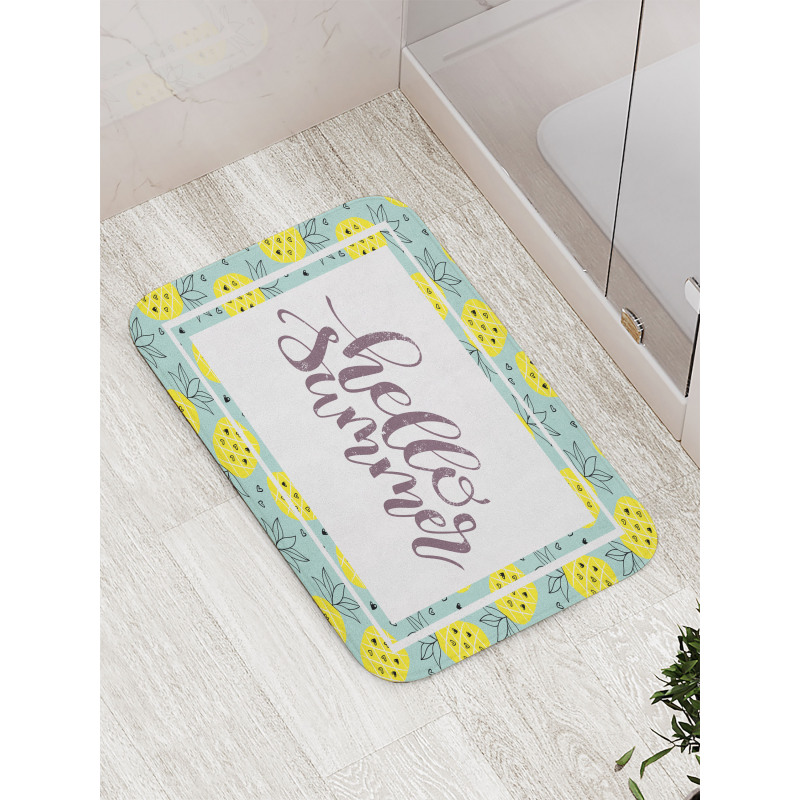 Yellow Pineapples Bath Mat